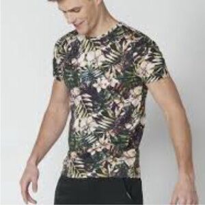 Tropical Print T-Shirt-XL
